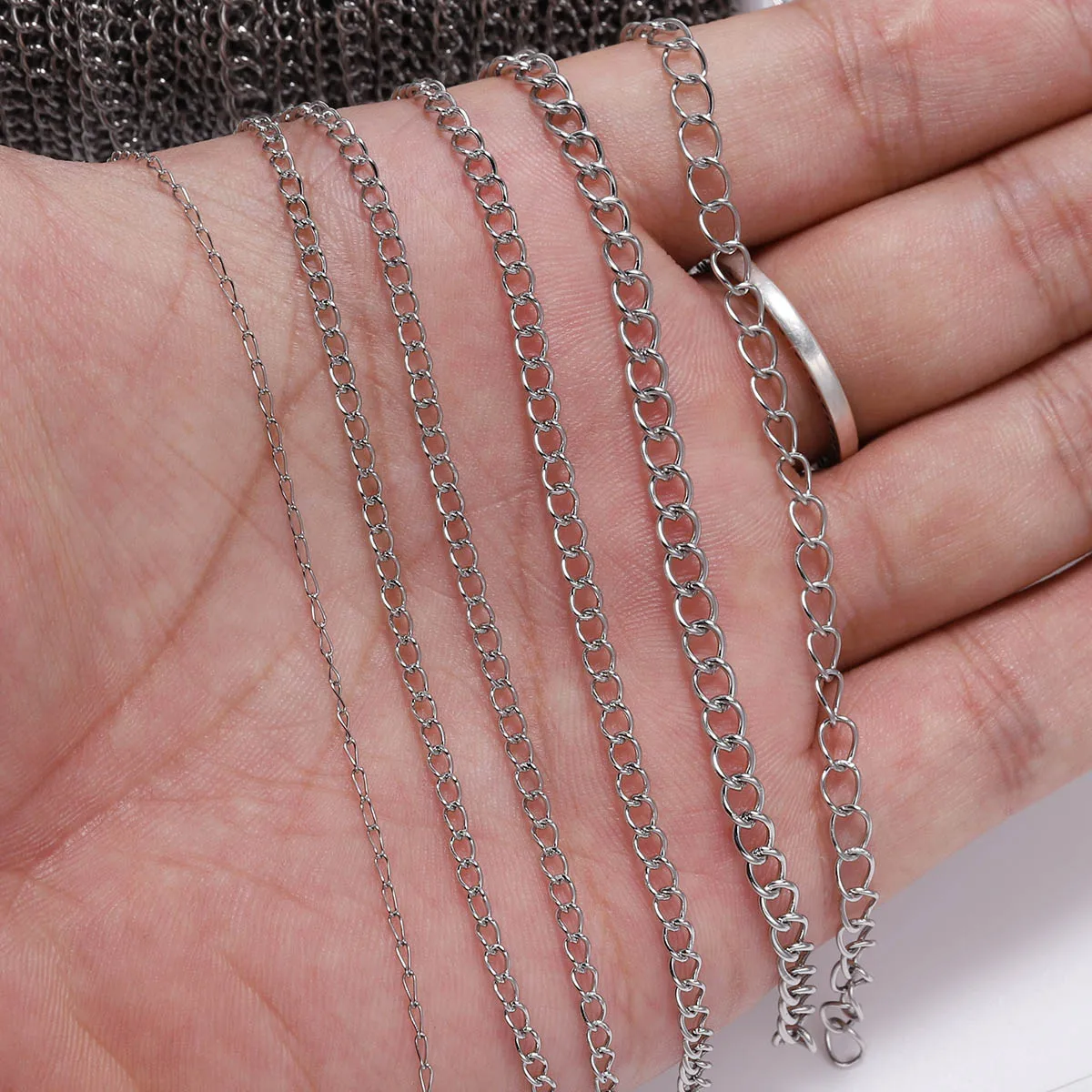 2/5 Meter Edelstahl-Verlängerungskette 2/3/4mm Gold-Halsketten für Armbänder DIY-Kettenzubehör Schmuckherstellung Handwerk – Detail 5