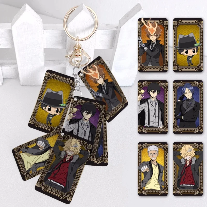 Anime HITMAN REBORN! Sawada Tsunayoshi Keychain Cosplay Figure Pendant Keyring Figure Toy a7051