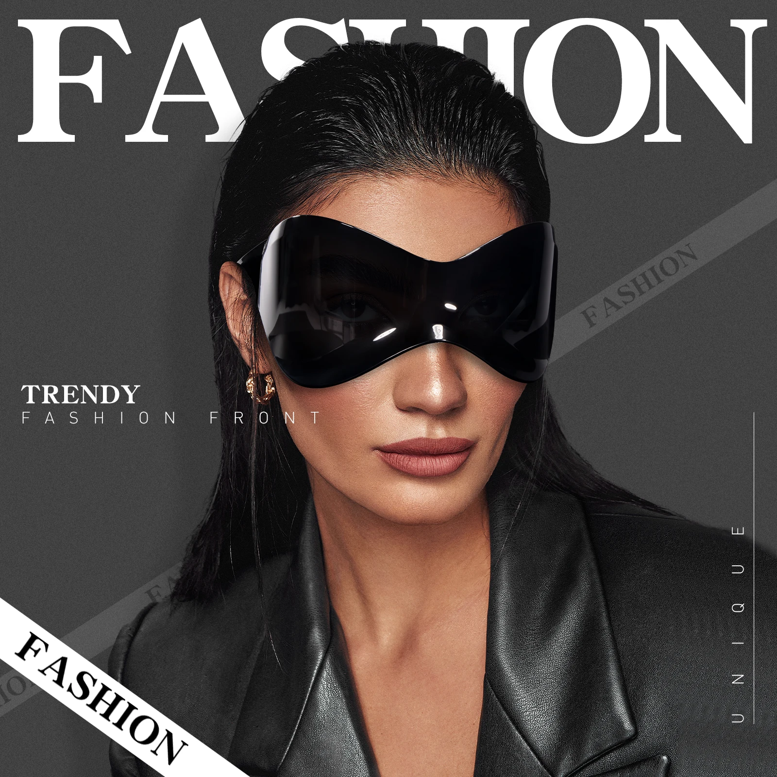 sivrisinek gözlüklü adam: Trendy Cool Glasses European and American Hot Girls Fashion Street Shooting Punk Sunglasses Windproof Racing Bike Goggles