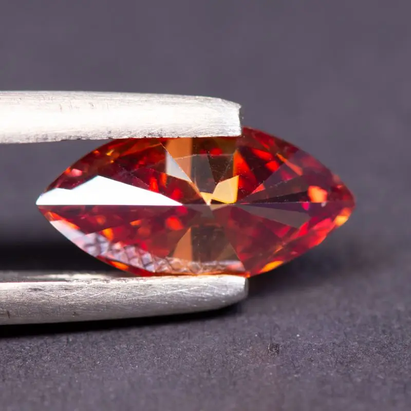 Moissanite Stone Marquise Cut Watermelon Red Color Charms Gemstone DIY Ring Necklace Earrings Main Materials with Certificate