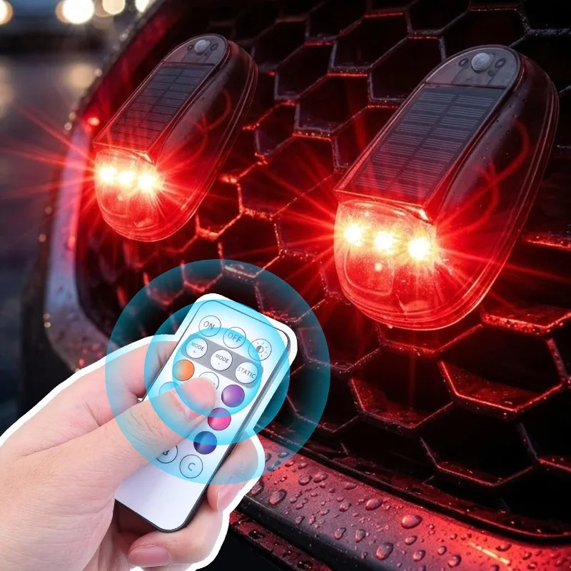 

LED Navigation Light Car Solar Waterproof and Durable Dual Charging Modes Multi-Function Safety Light Accessories Decorative