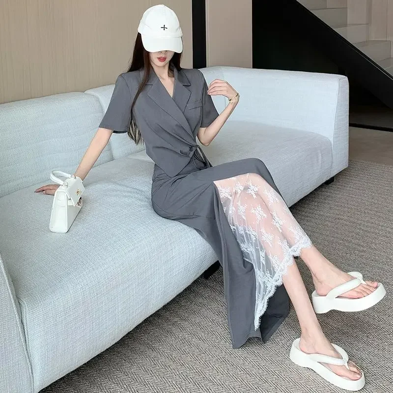 

Office Female Outfits Summer Clothes 2025 Chic and Elegant Casual Fashion Promotion Full Y2k Women's Two Skirt Suits Piece Set