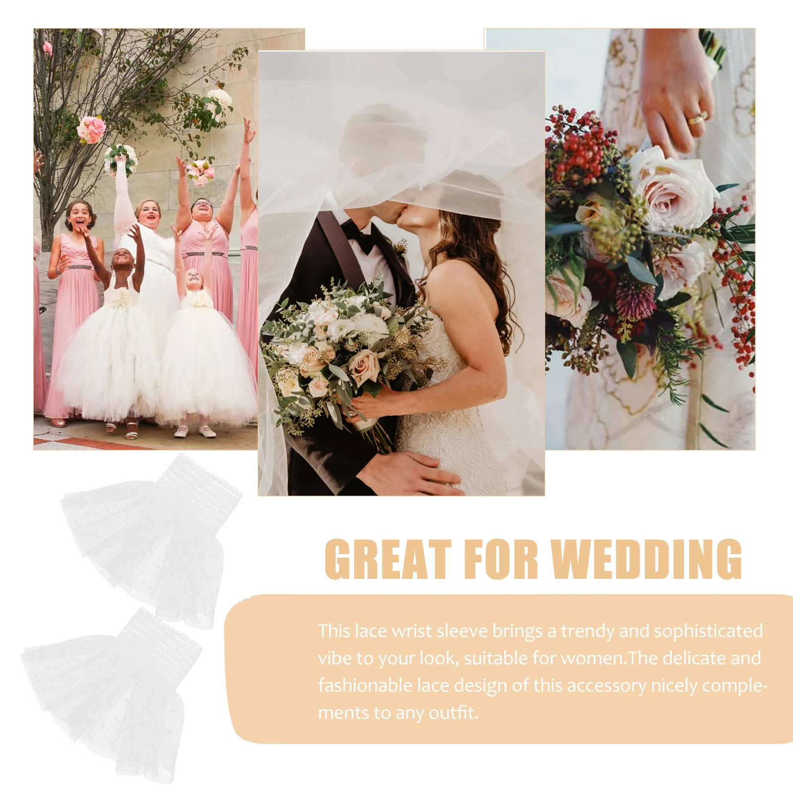 

1 пара съемных кружевных манжет с накладными рукавами, декоративные браслеты для женщин, аксессуары для платья, элегантные манжеты на запястье