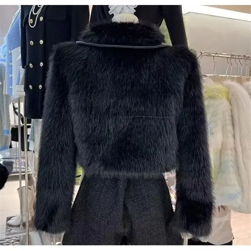 2026 Autumn Winter Women's New Motorcycle Wind Spice Girl Coat Short Fashion Jacket Female Leather Imitation Fox Fur Overwear