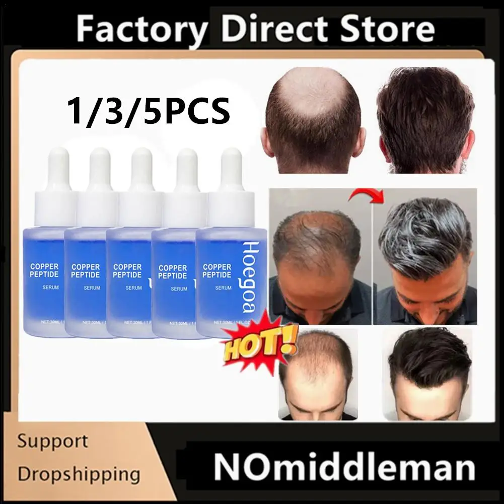 

1/3/5PC Copper Peptide Hair Density Serum Deep Nourishment Moist Damage Hair Treatment Anti-hair Loss Natural Liquid