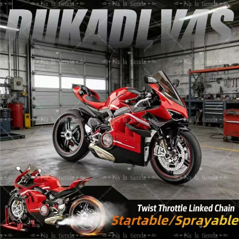 

Большой декоративный проект, подарок на день рождения для Ducati V4s, запуск, эффект дыма 1:6, Panigale, имитация сплава мотоцикла, модель 5