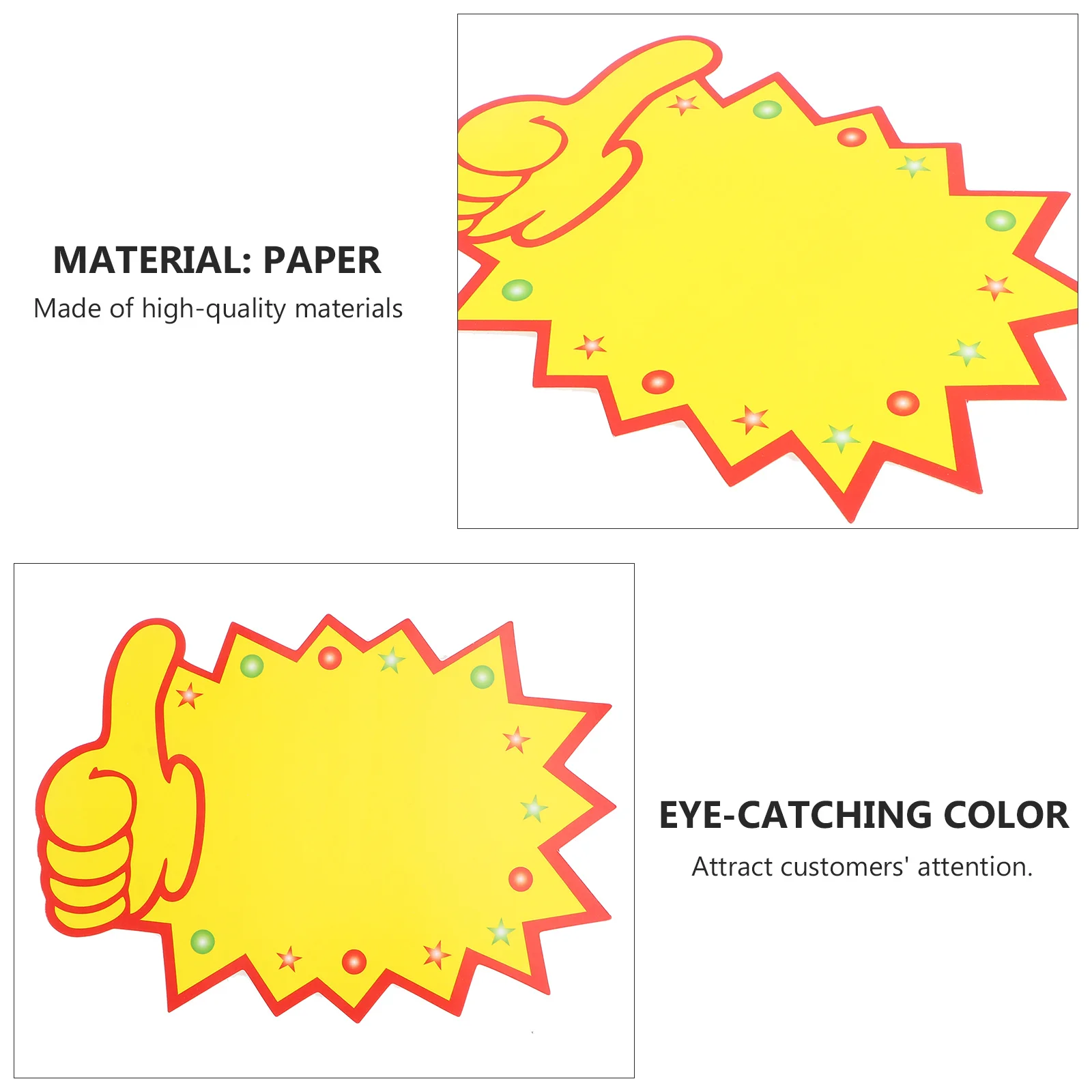 

100 шт., рекламные ценники, креативные рекламные наклейки, яркие цвета, бумажный материал, магазин, рынок, продажи, мероприятия