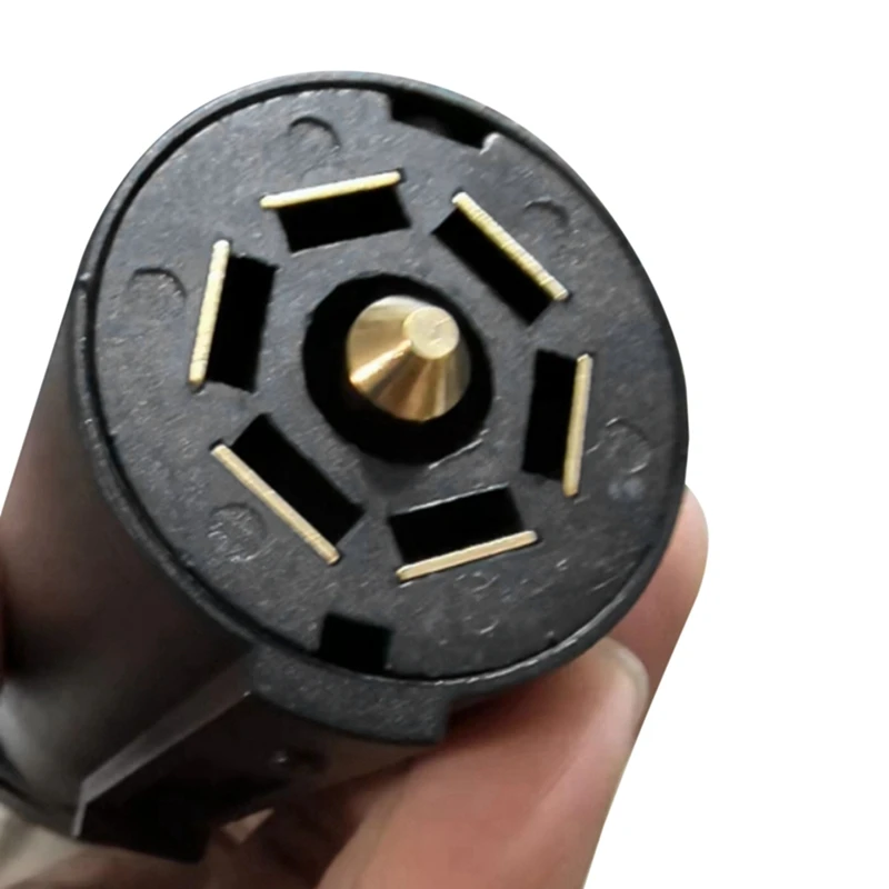 7 Pin Trailer Plug Waterproof, Round RV-Style 7 Way Trailer Plug, Detachable 7 Pin Trailer Connector Adapter Male End