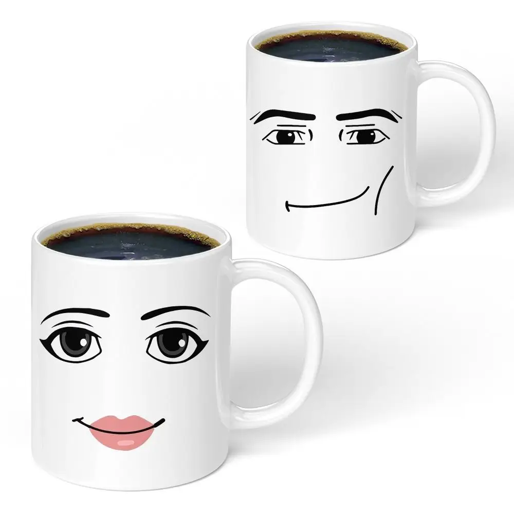 Modern simplicity Creative Ceramic Mugs Cute Cartoon Face Expression Water Container Lover Coffee Mugs Travel cute cup gift