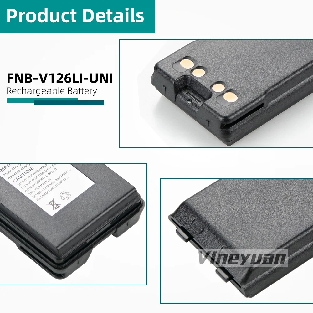 7.4V 2300mAh FNB-V126LI-UNI Li-ion Battery for Vertex Standard VX-160 VX-180 VX-414 VX-417 VX-424 VX-427 VX-410 VX-420 Radio