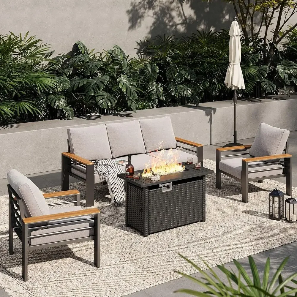 Patio urniture Set, Patio Set with ire Pit Table and 5
