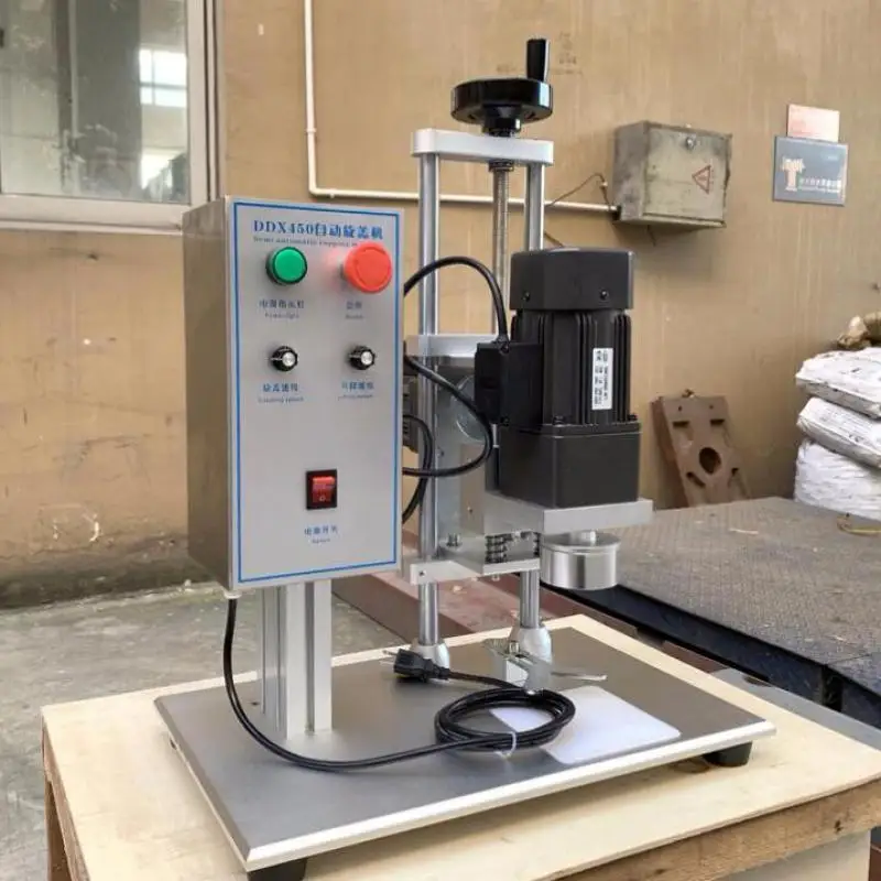 آلة تغطية الأغطية الأوتوماتيكية ، غطاء لولبي دائري ، جهاز كابر لولبي تلقائي ، غطاء زجاجة ، قفل محكم ، دوار ، Ddx450 ، سطح مكتب