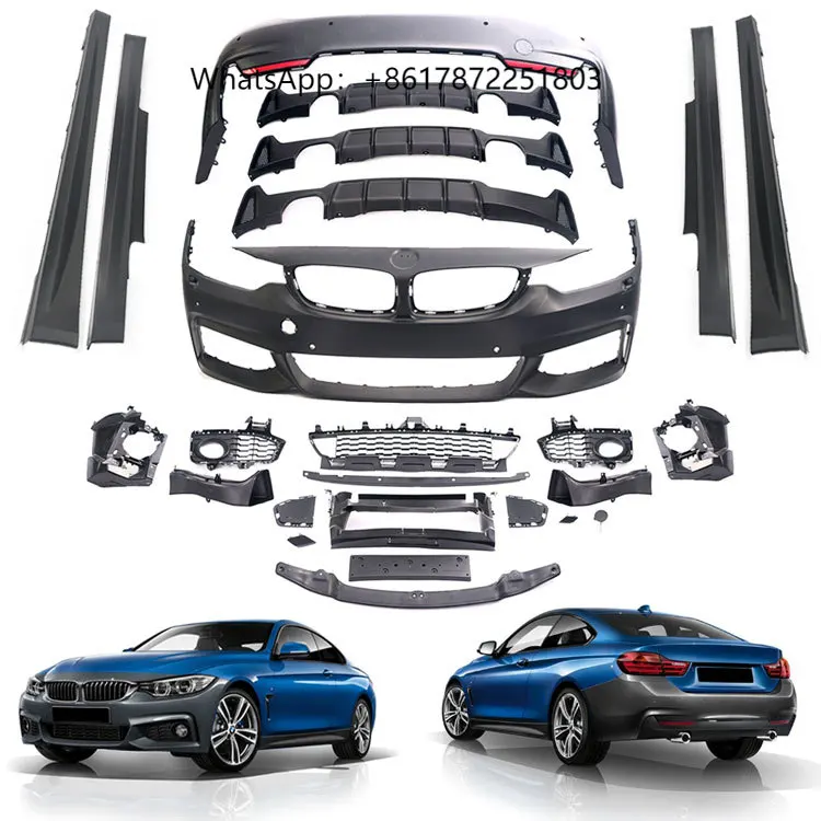 

Car Bumper Body Kit MT Style Front Bumper Lip Rear Bumper Side Skirts for 4 Series F32 F33 F36 Accessories M Sport Body Kit