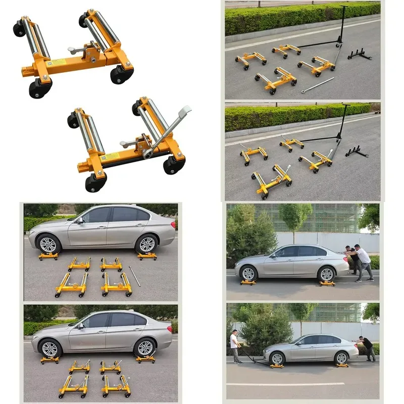 3T Hydraulic Steel Four Wheel Portable Mobile Trolley Industrial Handling Tool For Vehicle Traction Production Operations