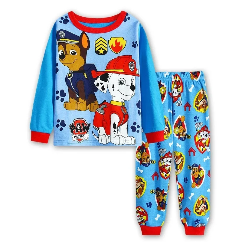 Original Paw Patrol Pajamas Set Thin Long Sleeved Mashall Chase Rubble Patrulla Children Clothes Kids Sleepwear Spring Nightwear