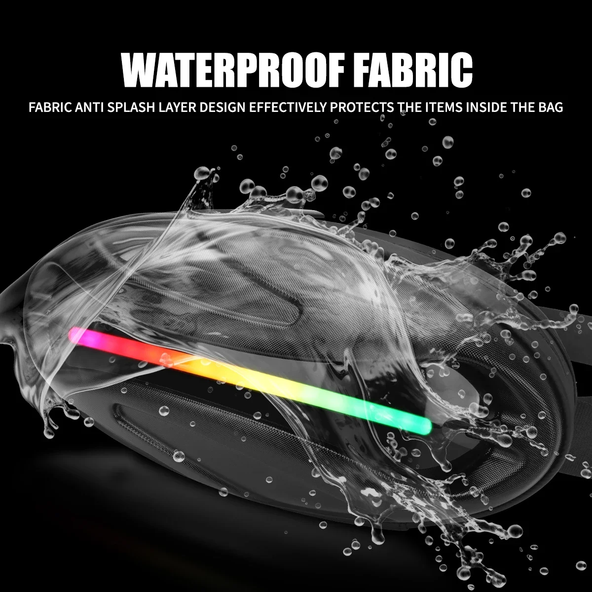 Motorcycle Waist Bag Colorful Dynamic LED Light Bar Smart Display APP Control Motorcycle Riding Cycling Shoulder Bag Waterproof