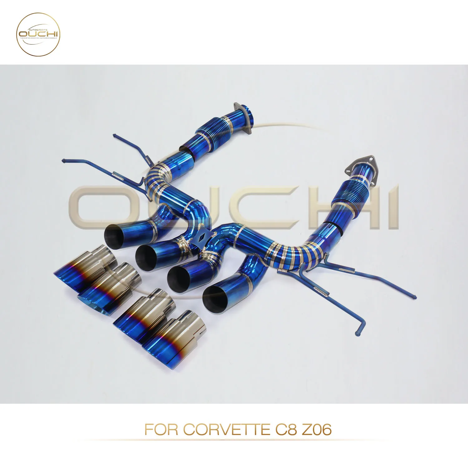 

MANX Exhaust Catback for Corvette C8 Z06 Titanium Straight-through Exhaust Baked blue Support customization New Products