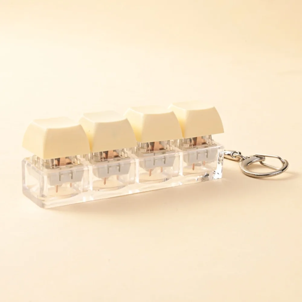 New Diy Keycaps Keyboard Fidget Stress Relief Finger Button 4-button Shaft Tester with Keychain Finger Keycaps Work Office