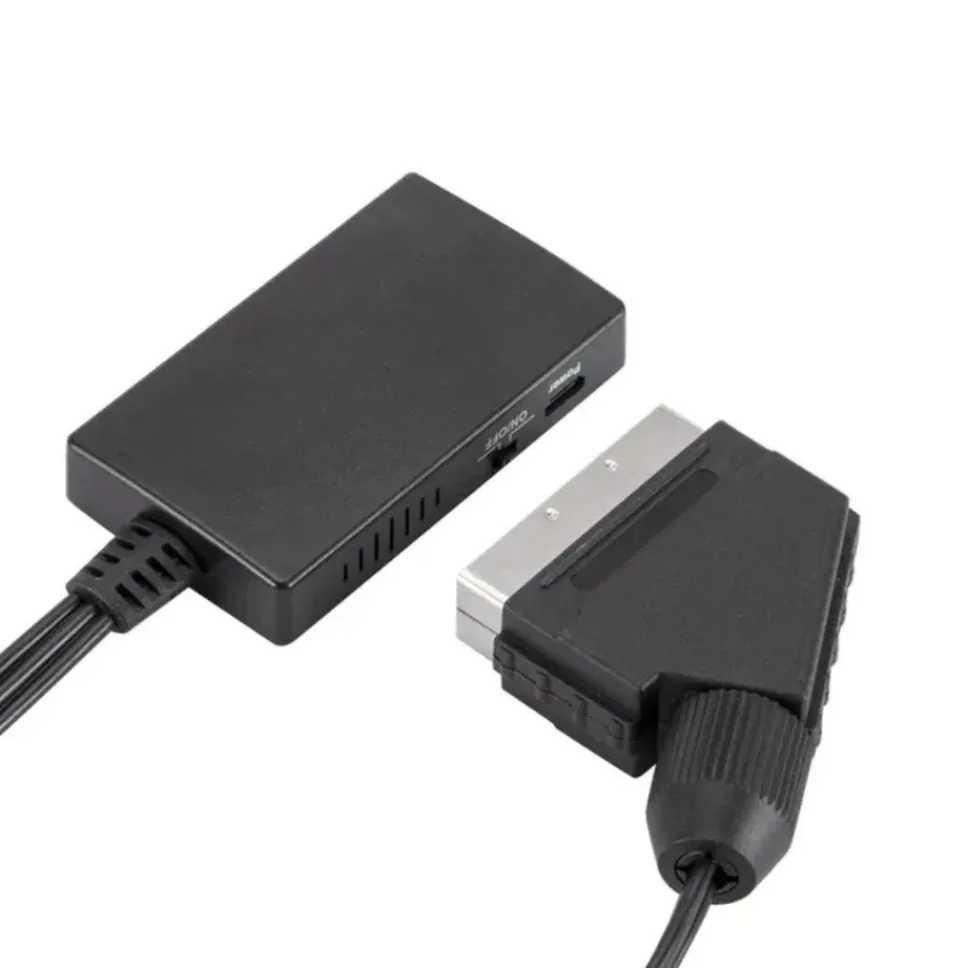 Konwerter HD1080P SCART na HDMI z kablem, wejście SCART, wyjście HDMI, adapter konwertera wideo i audio do telewizora/komputera/stacji DVD — zdjęcie produktu 6