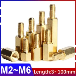 M2M2.5M3M4M5M6 Brass Hexagonal Copper Pillar Hex PCB Motherboard Spacer Male Female Standoff Board Stud Metric Threaded Pillar