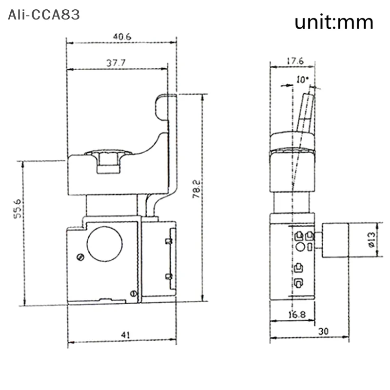 HMA9-FA4-6/1BEK negro 6a 250v taladro eléctrico control de velocidad interruptor de botón de disparo