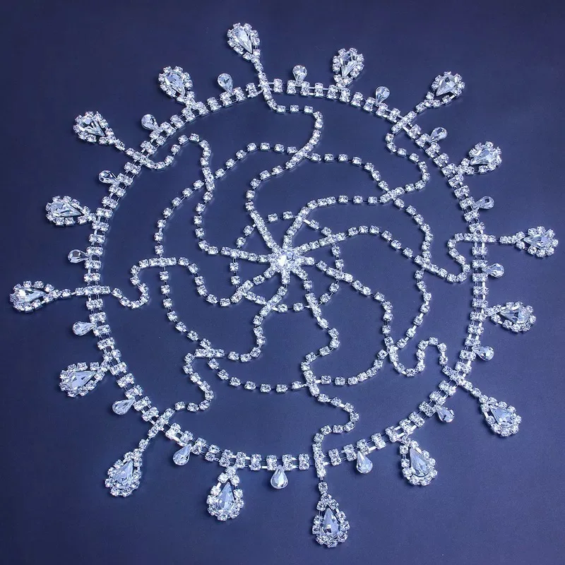 Stonefans Boho Bridal Wedding Head Chain Rhinestone Hair Jewelry for Women Free shippin Oval Crystal Hair Chain Accessories Gift