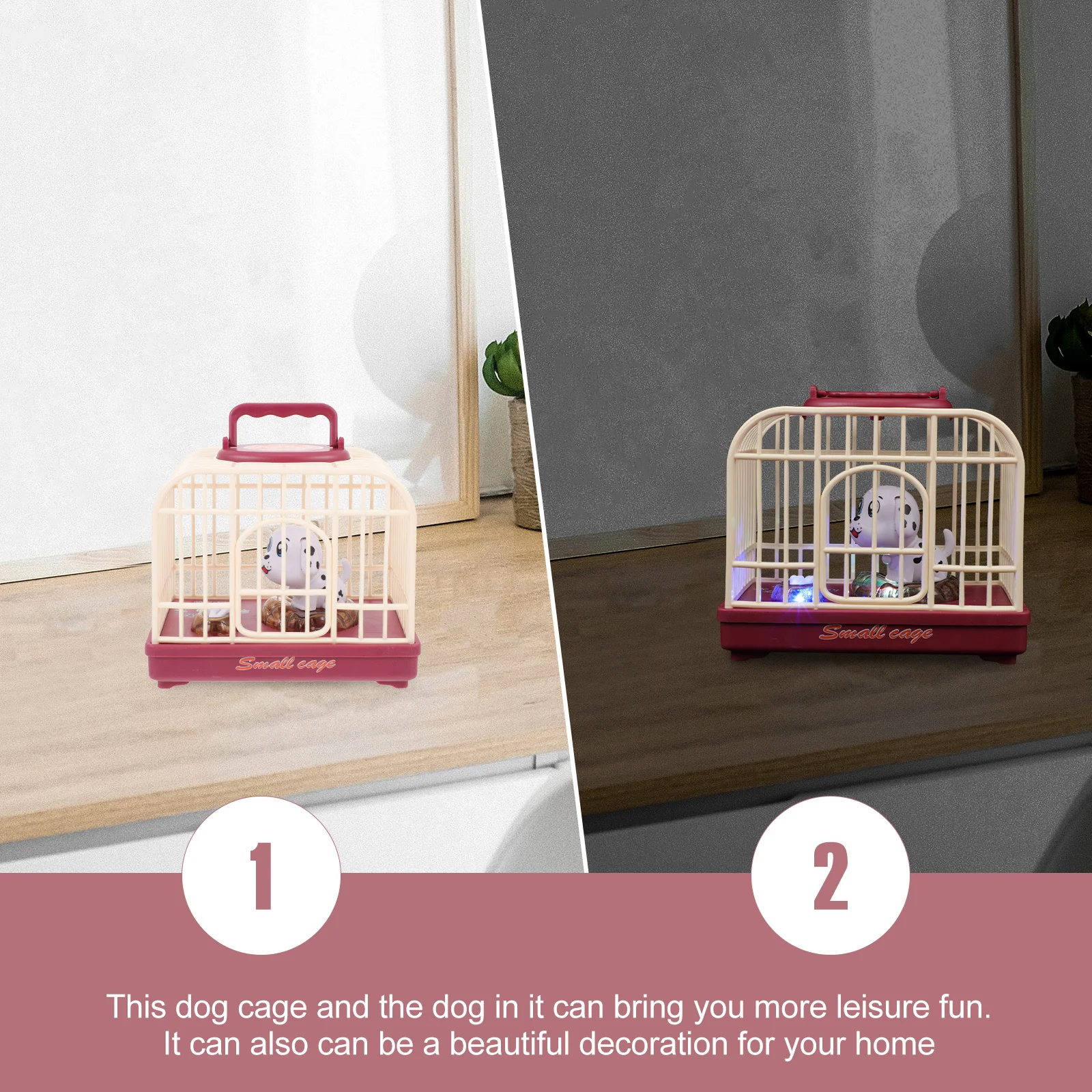 1 pz controllo vocale gabbia per cani giocattolo mini ABS induzione elettronica musicale regalo per bambini divertimento durevole ad attivazione vocale