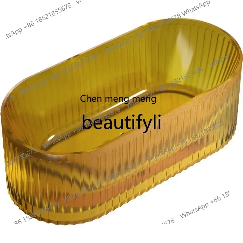 Oval transparent resin bathtub independent family small apartment hotel B & B, bathtub