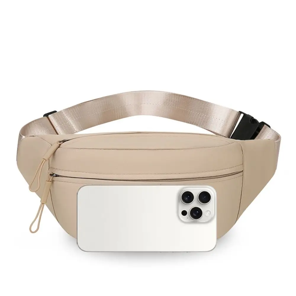 New Solid Color Waist Bag Double Layer Double Pocket Chest Bag Waterproof Crossbody Bag Business Trips