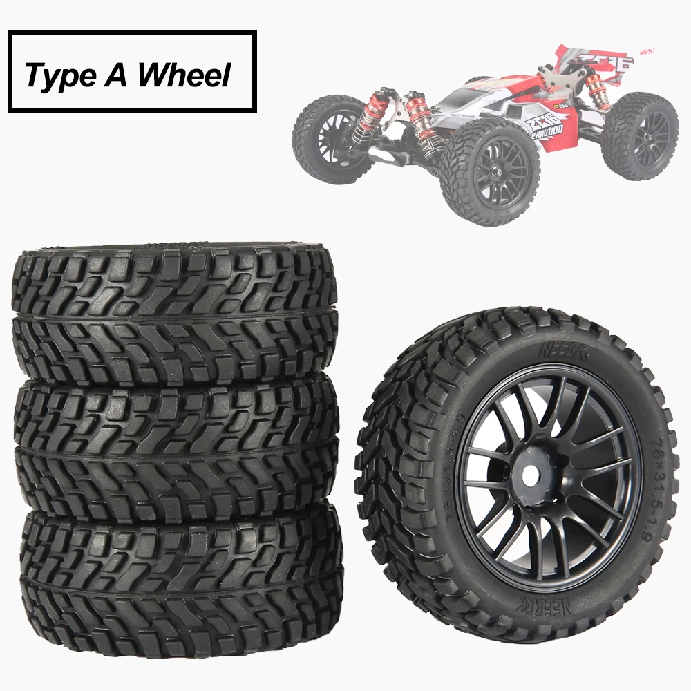 NEEBRC 1,9 inch 75 mm off-road buggybanden wiel 12 mm zeskantnaven voor Wltoys 144001   1/12 1/14 1/10 Scx10 Traxxas Trx-4 Tamiya RC auto