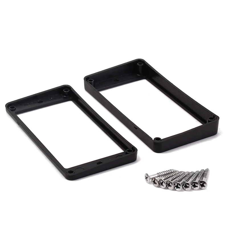 2PCS Black Curved Humbucker Pickups Frame Mounting Rings for Electric Guitar