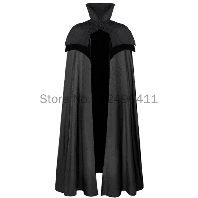 Cosplay Hallween Unisex medievale Steampunk mantello invernale Maxi Larp mantello pirata vichingo pelliccia di Halloween con cappuccio giacca gotica