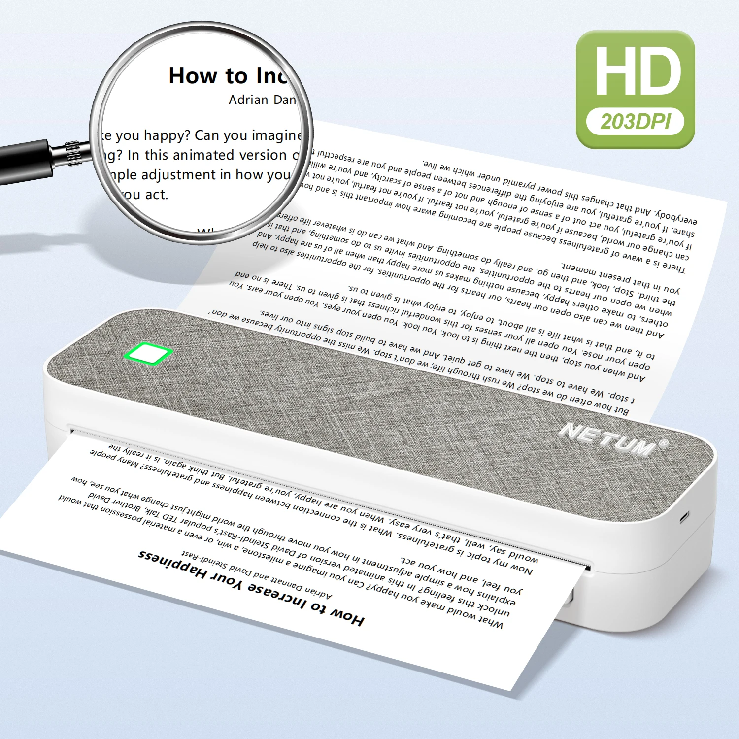 A4 Tragbarer Thermodrucker mit Bluetooth & USB, für Fotos, TXT, Word, PDF-Dokumente, kompatibel mit Android-, iOS- und Windows-Systemen – Detail 10
