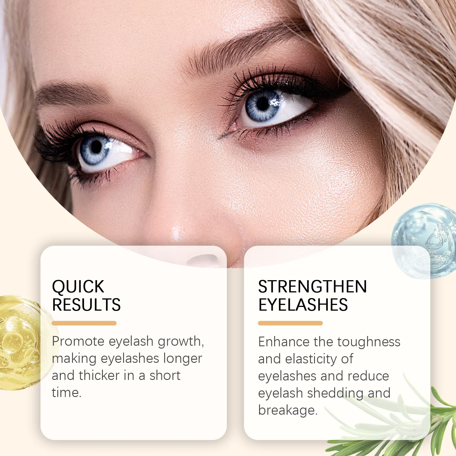 Suero para el Crecimiento Rápido de Pestañas, Potenciador para Pestañas Más Largas, Voluminosas y Rizadas, Tratamiento Nutritivo para el Cuidado de los Ojos, Maquillaje, Estimulante Natural para Pestañas