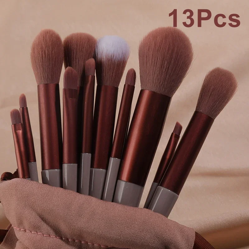 

13 PCS Makeup Brushes Set Eye Shadow Foundation Women Cosmetic Brush Eyeshadow Beauty Soft Make Up Tools Bag