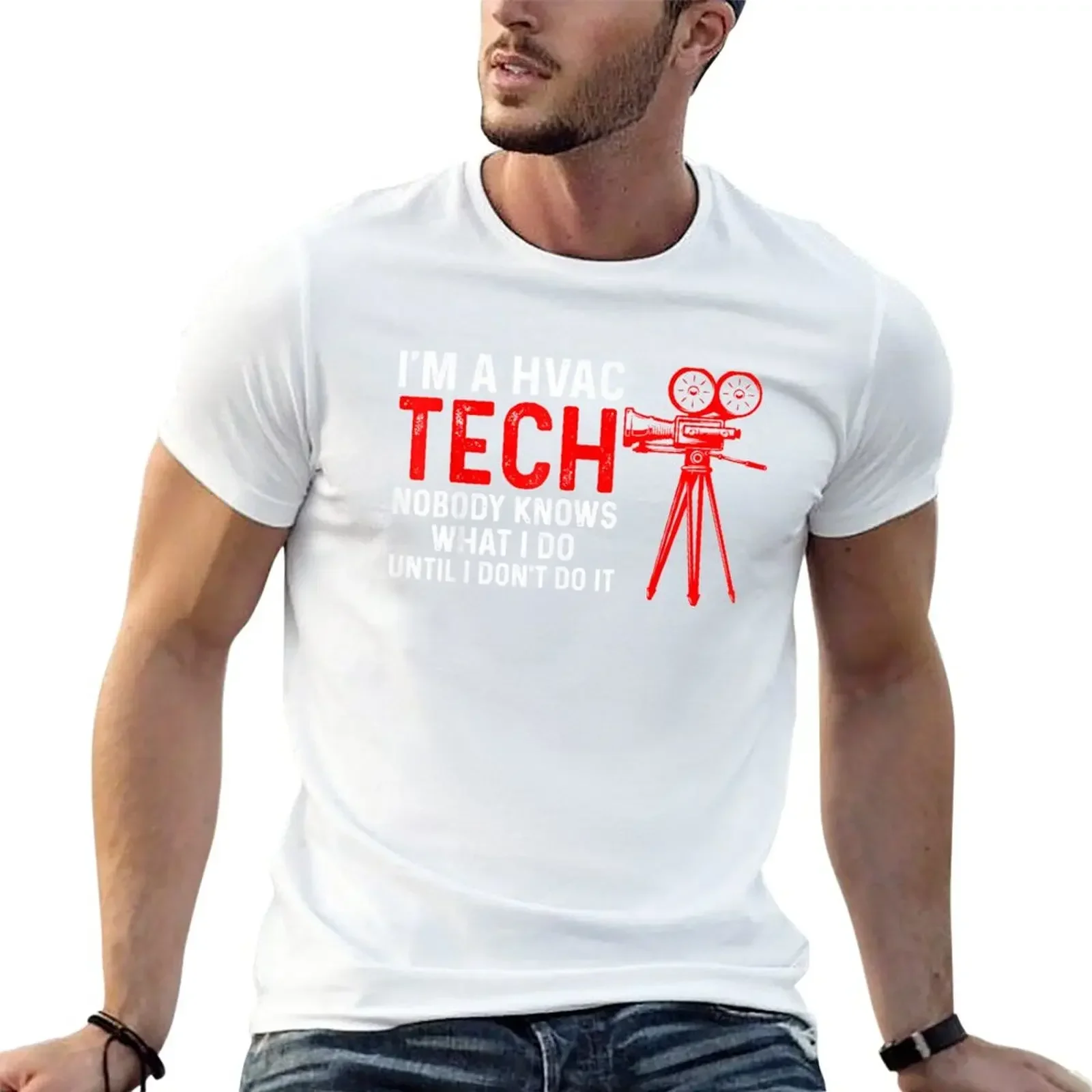 I'm A Hvac Tech Workers T-Shirt Blanks Graphic T Shirts Streetwear Oversized T Shirt Men Clothing 100%Cotton Male Beach summer