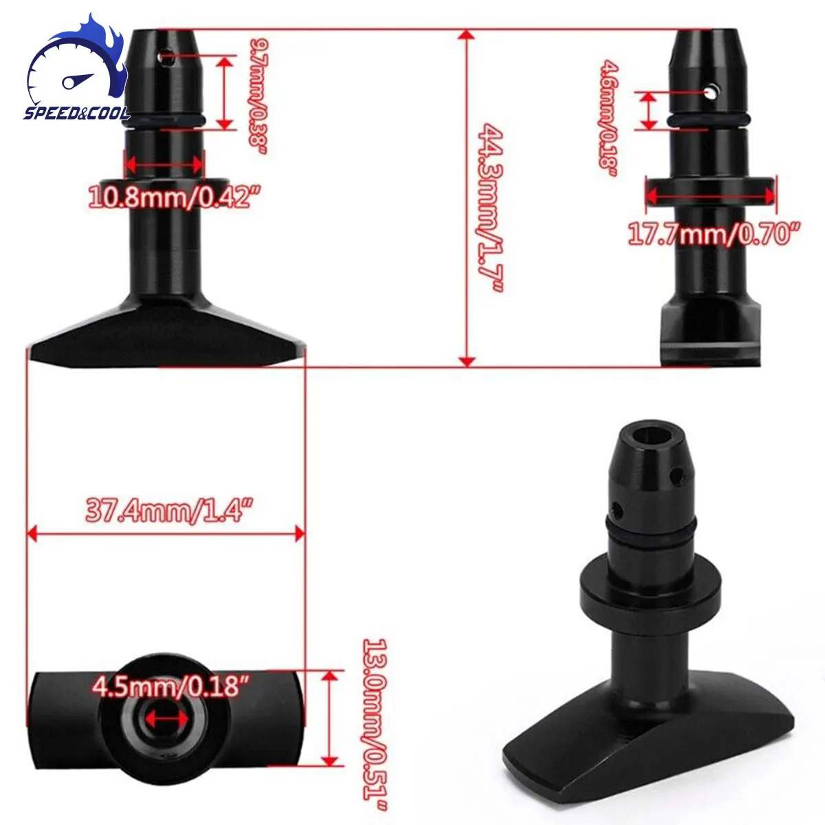 SPEED & COOL Maniglia per astina di livello olio in alluminio billet per motori Ford Dodge Chrysler Jeep RAM V8 Decorazione modifica automatica