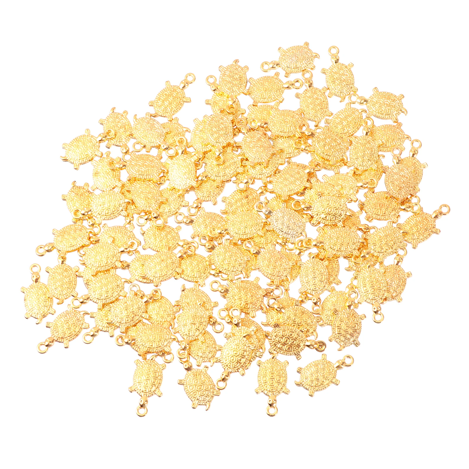 

100pcs Golden Tortoise Charms Jewelry Making Materials Money Turtle naments Epoxy Accessories Decorations Alloy DIY Craft