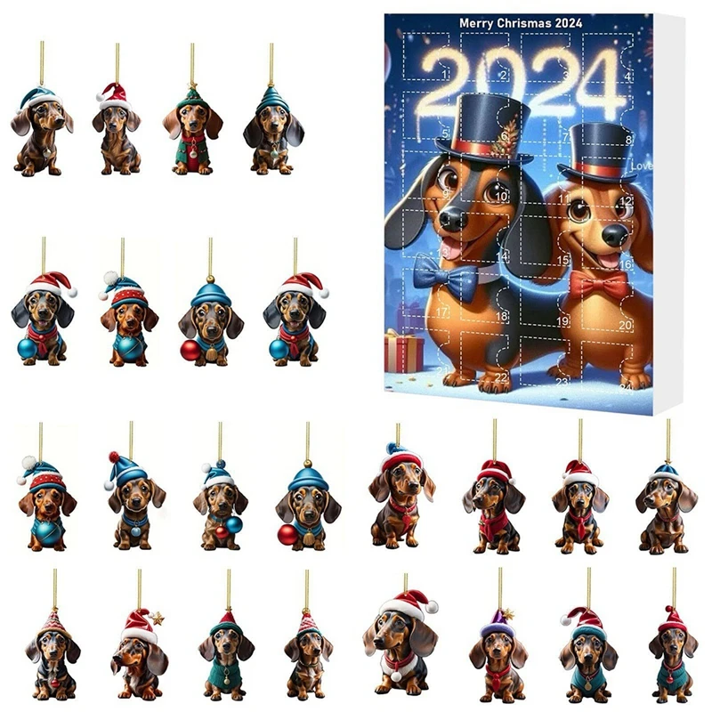 Dachshund Advent Calendar 2024 Cute Dachshund Toy Christmas Countdown Calendar 24 Days Xmas Countdown Calendar Christmas Gifts