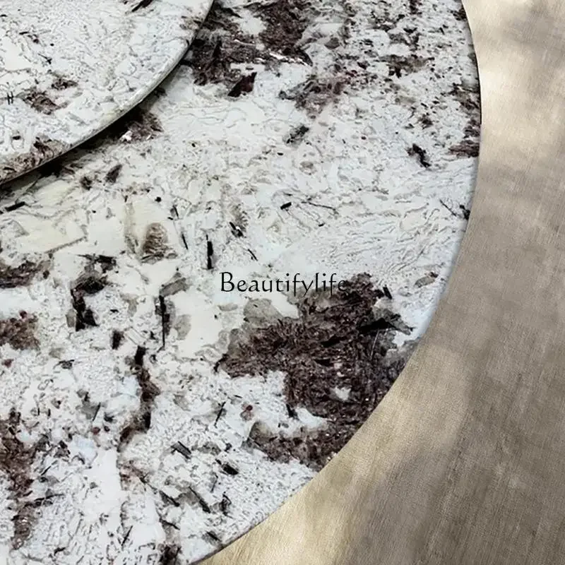 FG26Imported natural stone dining table light luxury marble round dining table