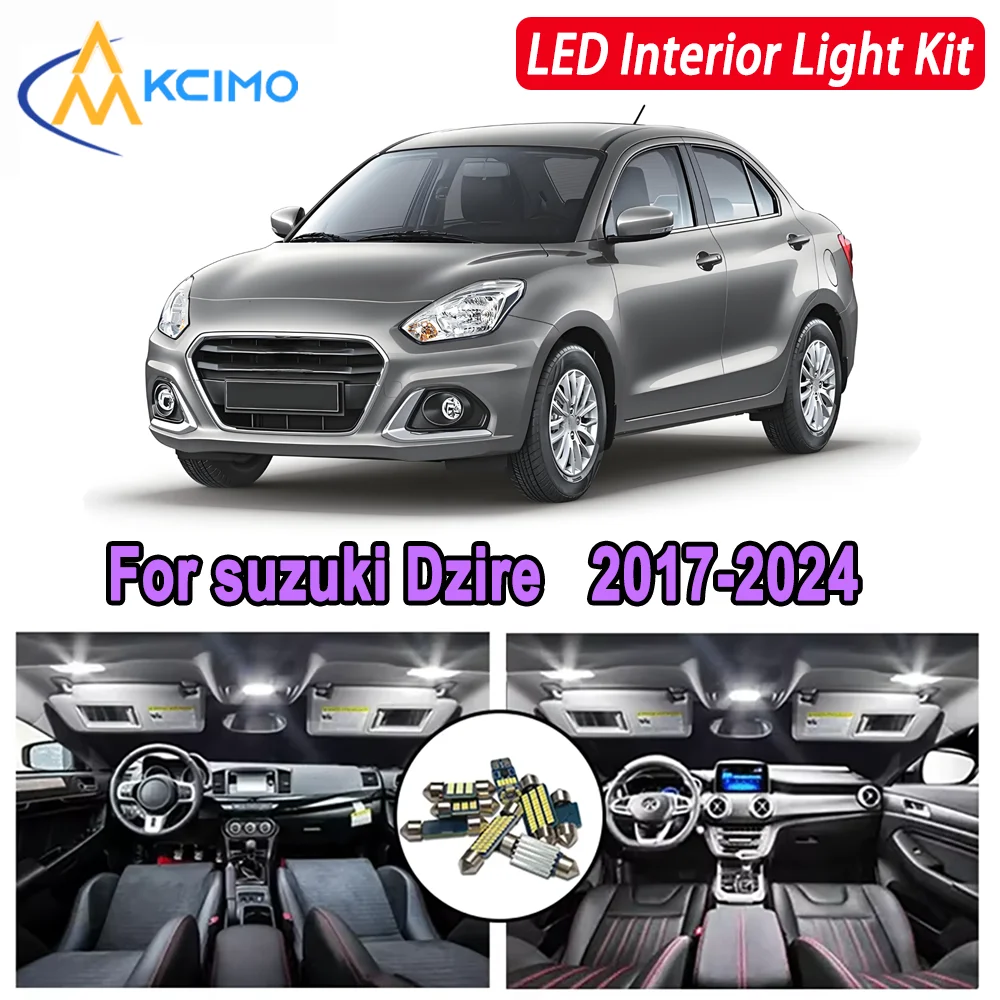 

For suzuki Dzire 2017 2018 2019 2020 2021 2022 2023 2024 Premium Bright LED Interior Dome Map Trunk Light Kit New Car Led Lamps