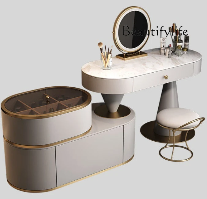

Premium light luxury storage solid wood chest dresser integrated makeup table master bedroom bedside tail corner