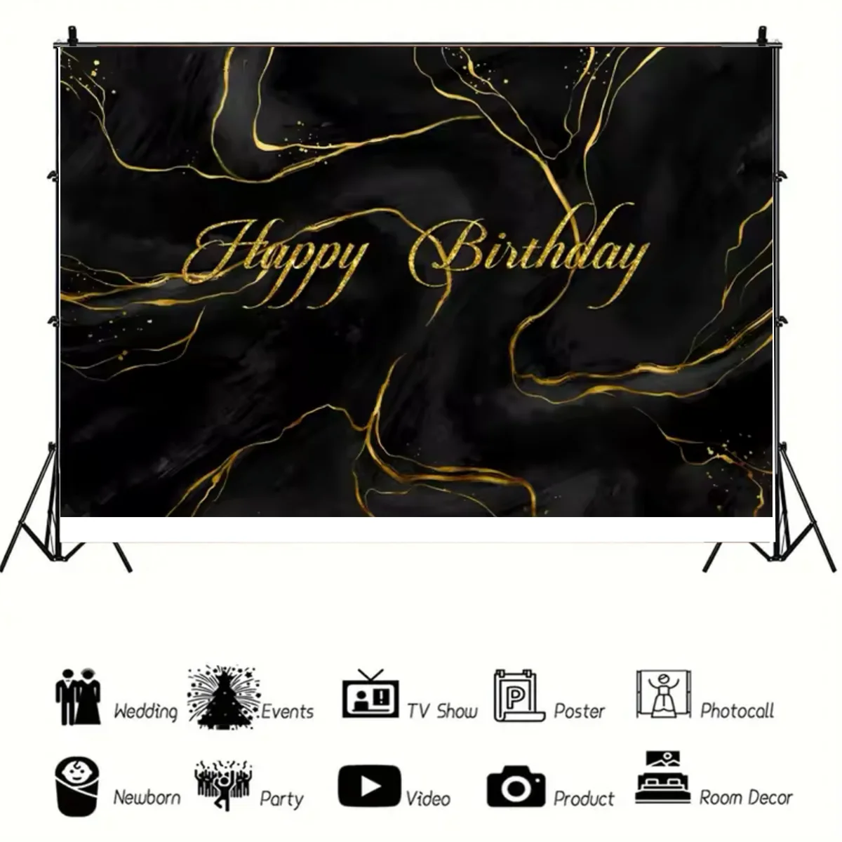 Umi Marble Texture Gradient Color Background Happy Birthday Party Photograph Backdrop Portrait Custom Poster Family Photography