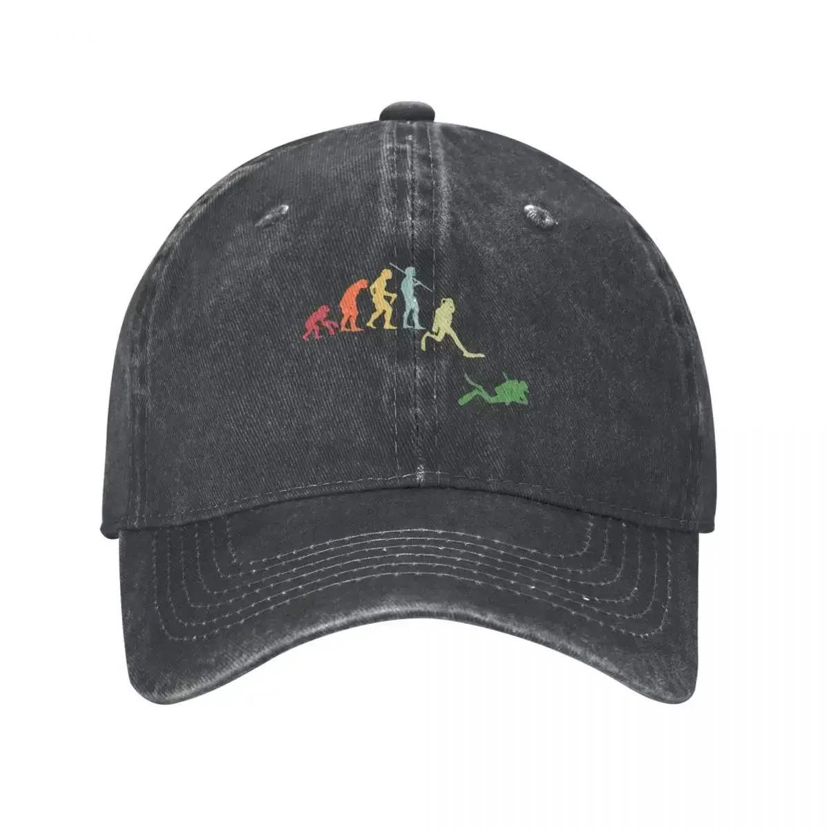 New Scuba Dive Evolution Diving Diver Ocean Lover Baseball Caps Distressed Washed Snapback Hat Activities Adjustable Fit Hats Ca