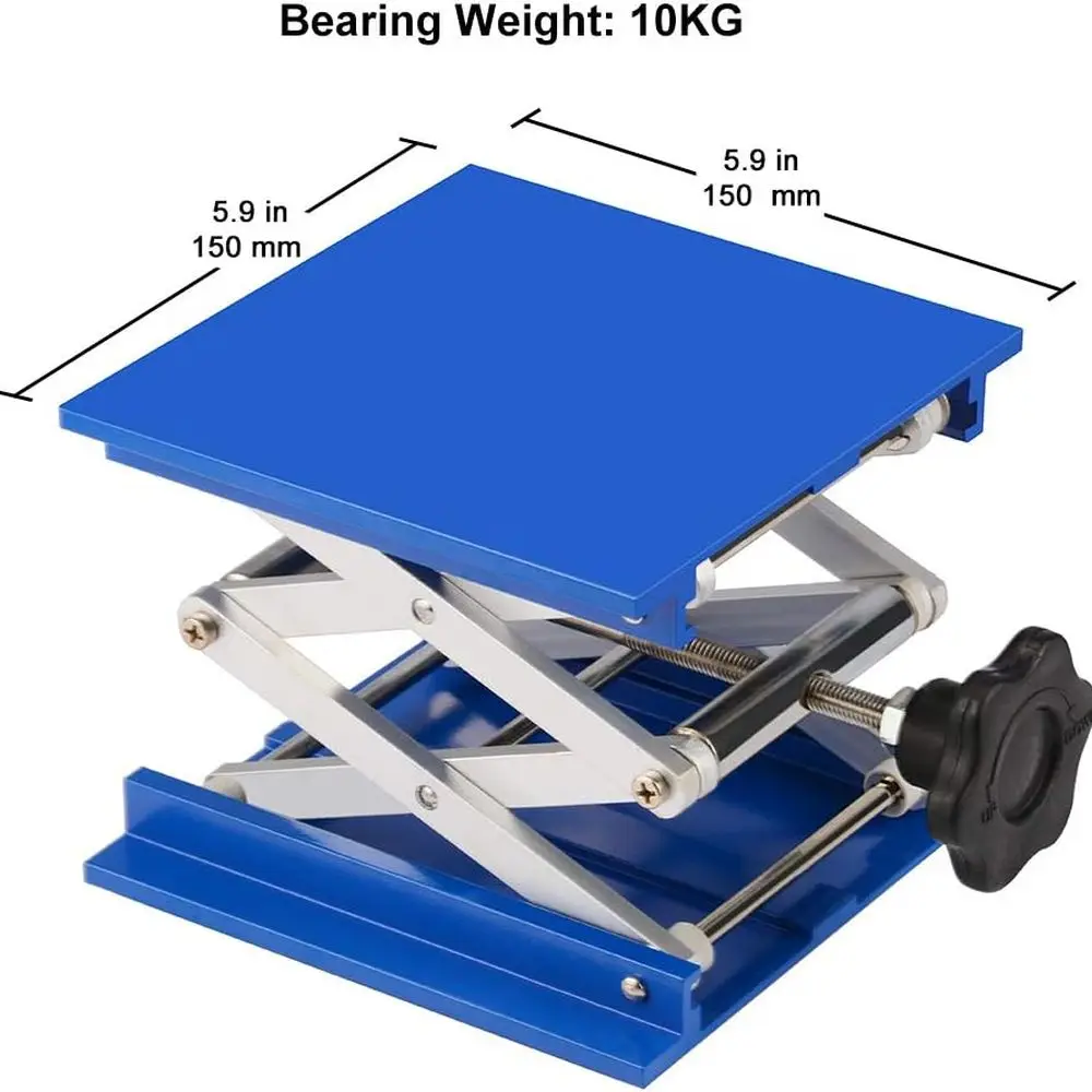 Aluminum 150x150mm Lab Jack with 10kg Capacity, 63-260mm Lift Range