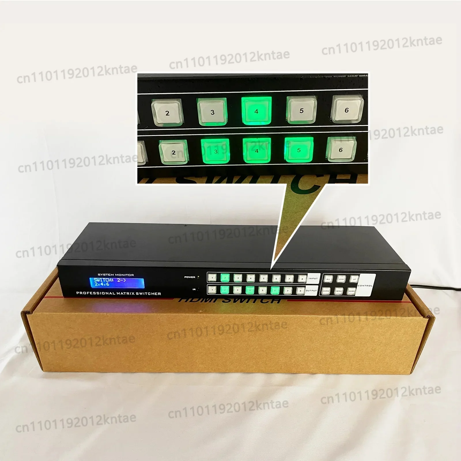 High-definition digital matrix 8-input 8-output audio/video switcher with 4k audio separation and split-screen function