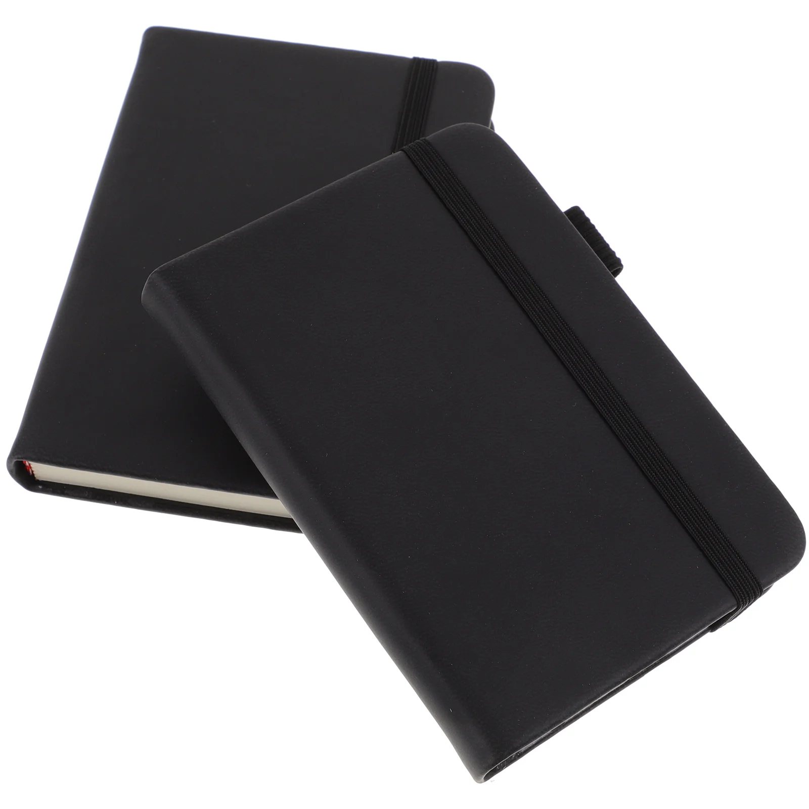 

2 Pcs Mini Notebook Journal Pocket Professional Small Horizontal Grid Black Little Notepad Size