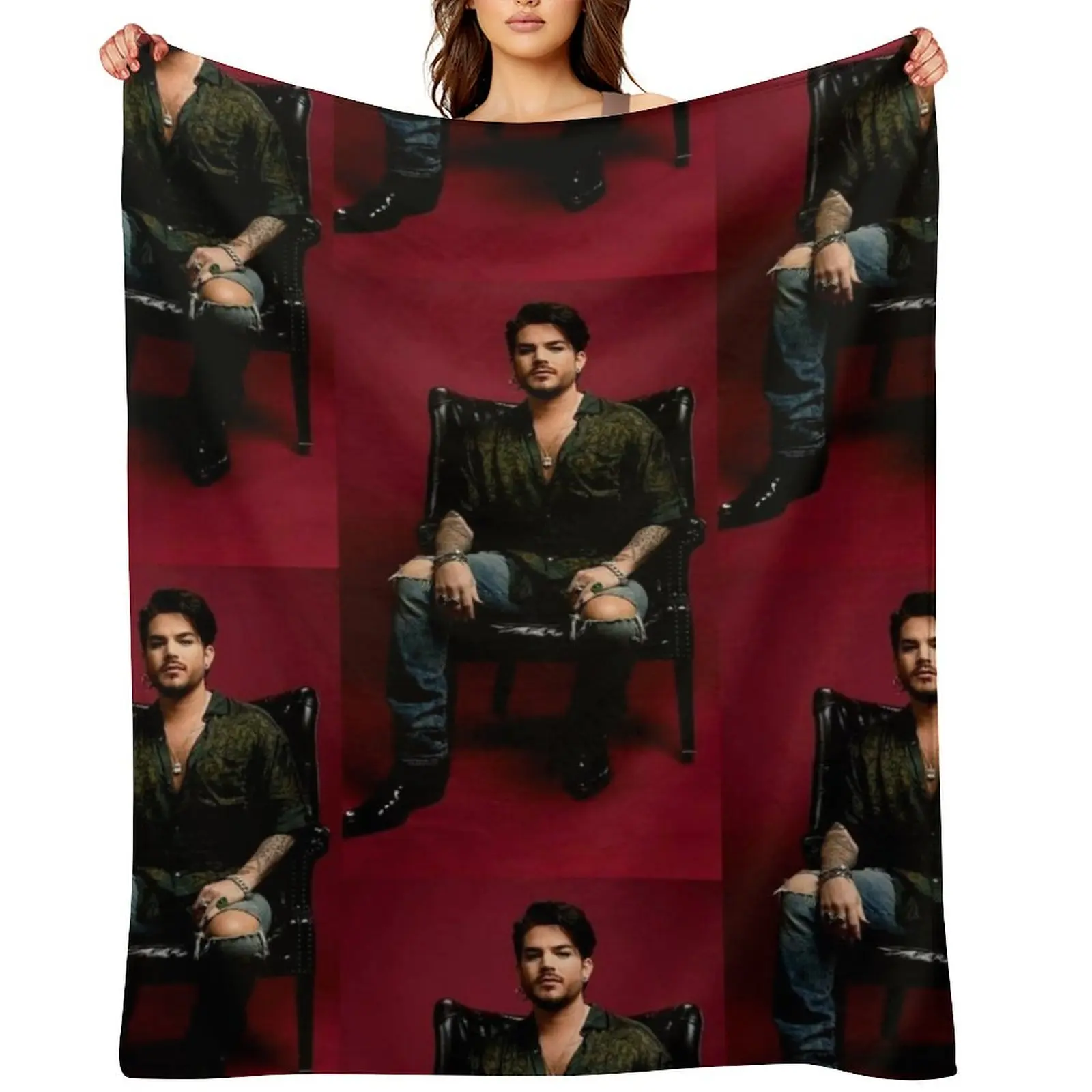 

Hot Adam Lambert Throw Blanket Softest bed plaid Plush Moving Blankets