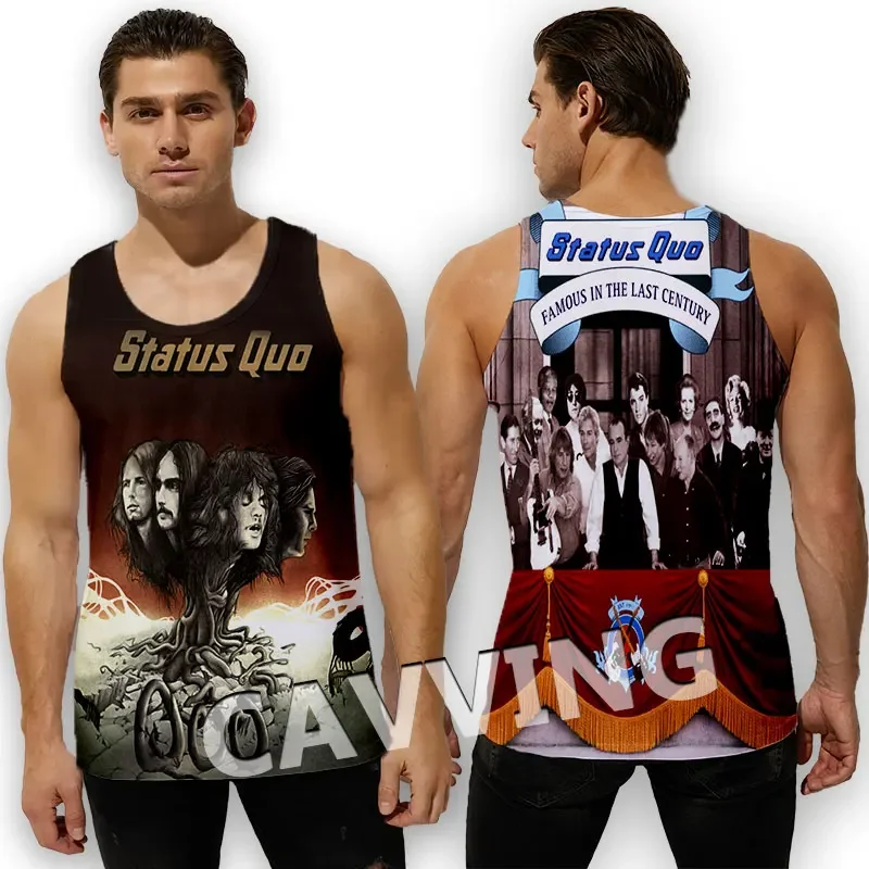 CAVVING 3D Printed Status Quo Rock  Tank Tops Harajuku Vest  Summer Undershirt Shirts Streetwear for Men/women