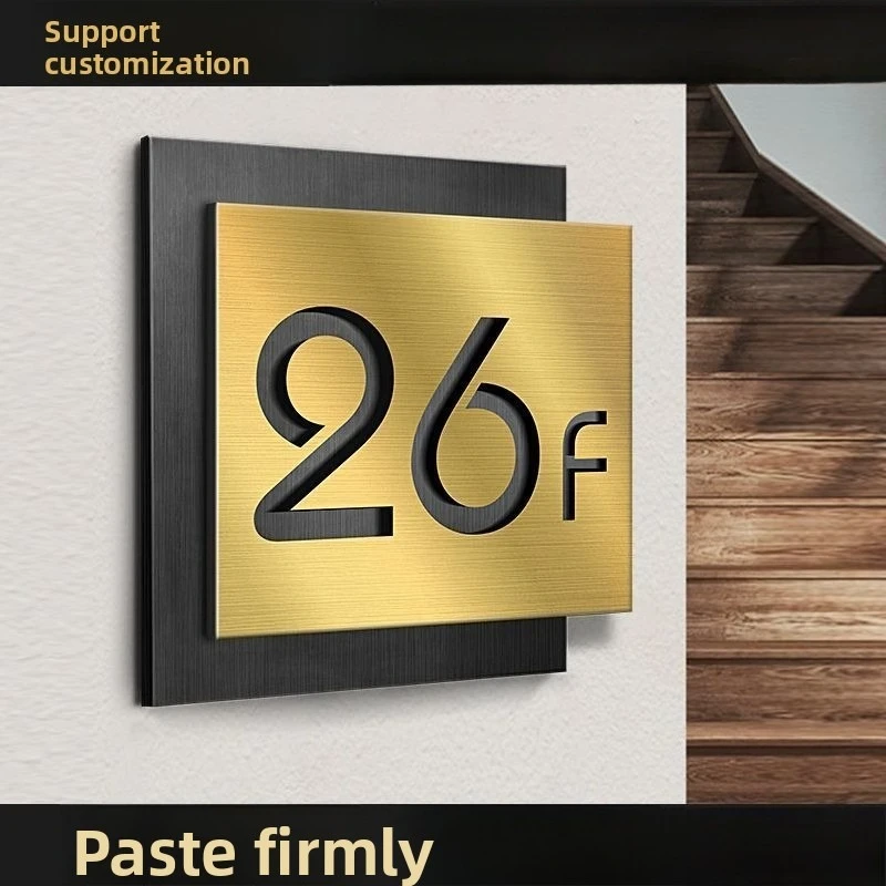 Custom Stainless Steel Floor Number Sign Office Building Hotel Apartment Wayfinding Index Signage